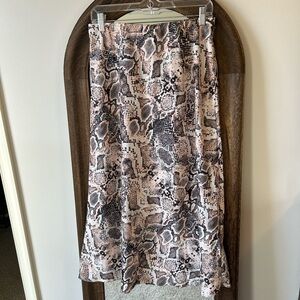 New Look Snake Print Midi Skirt